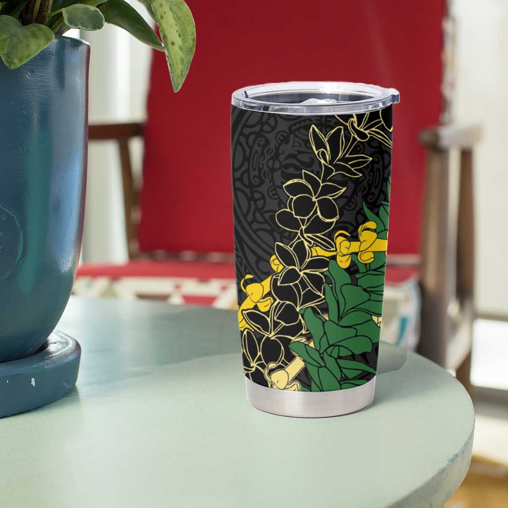 Hawaii Puakenikeni - Maile Lei Tumbler Cup Obsidian Black