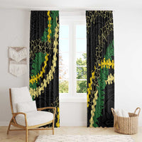 Hawaii Puakenikeni - Maile Lei Window Curtain Obsidian Black LT7 - Polynesian Pride