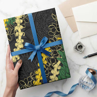 Hawaii Puakenikeni - Maile Lei Wrapping Paper Obsidian Black LT7 - Polynesian Pride