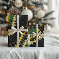 Hawaii Puakenikeni - Maile Lei Wrapping Paper Obsidian Black LT7 - Polynesian Pride