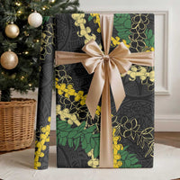 Hawaii Puakenikeni - Maile Lei Wrapping Paper Obsidian Black LT7 - Polynesian Pride