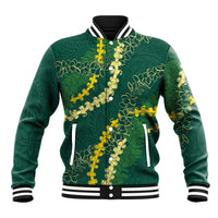 Hawaii Puakenikeni - Maile Lei Baseball Jacket Sage Green LT7 Unisex Sage Green - Polynesian Pride