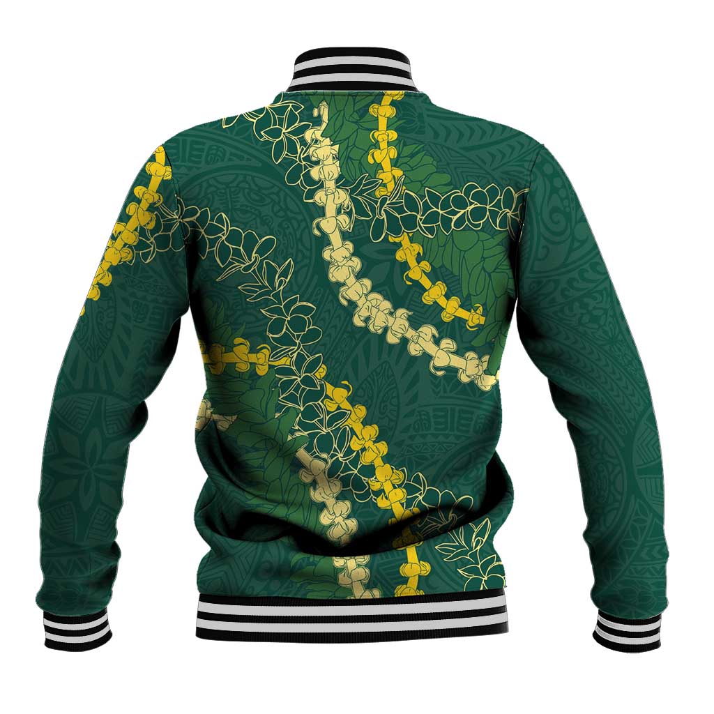 Hawaii Puakenikeni - Maile Lei Baseball Jacket Sage Green LT7 - Polynesian Pride