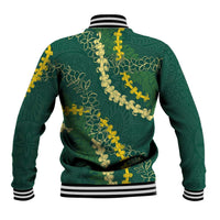 Hawaii Puakenikeni - Maile Lei Baseball Jacket Sage Green LT7 - Polynesian Pride