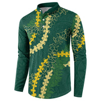 Hawaii Puakenikeni - Maile Lei Button Sweatshirt Sage Green LT7 - Polynesian Pride