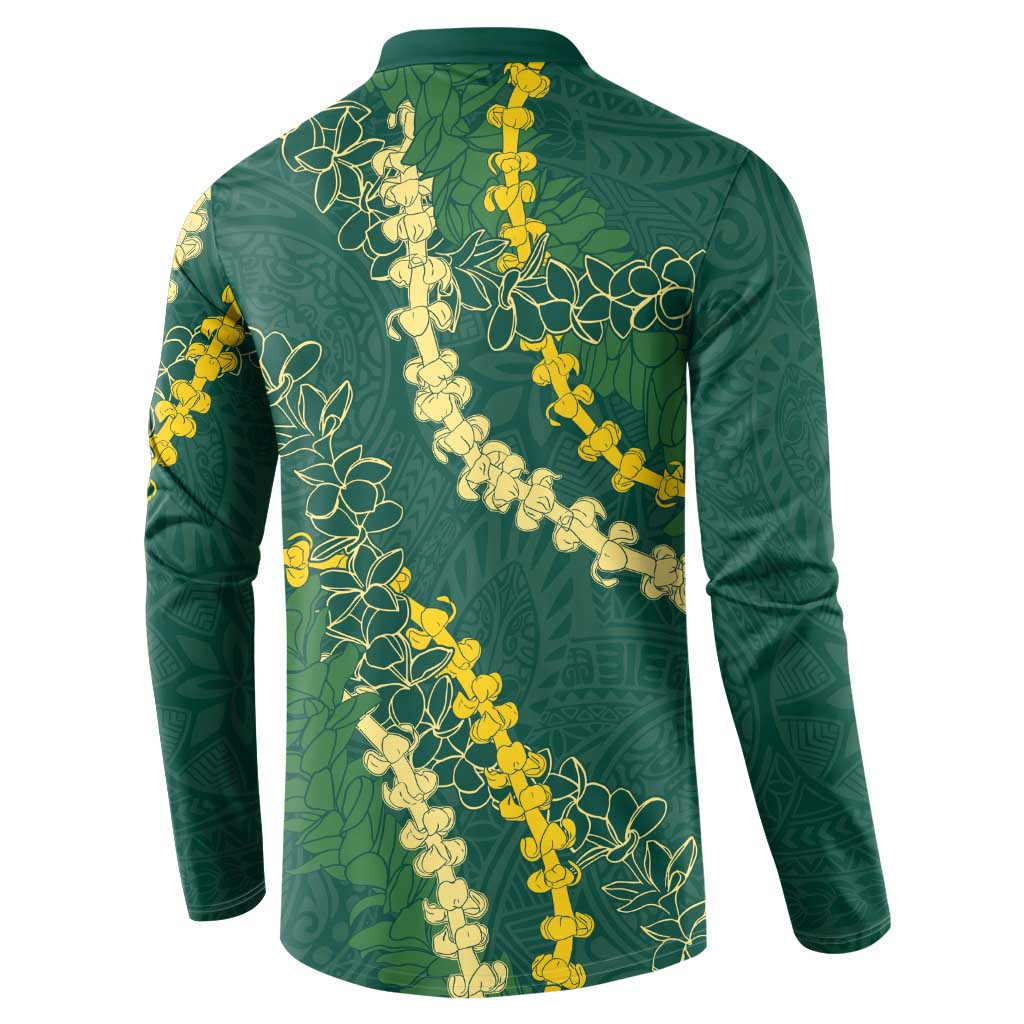 Hawaii Puakenikeni - Maile Lei Button Sweatshirt Sage Green LT7 - Polynesian Pride