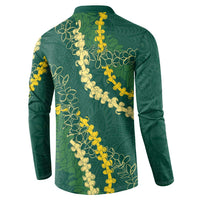 Hawaii Puakenikeni - Maile Lei Button Sweatshirt Sage Green LT7 - Polynesian Pride