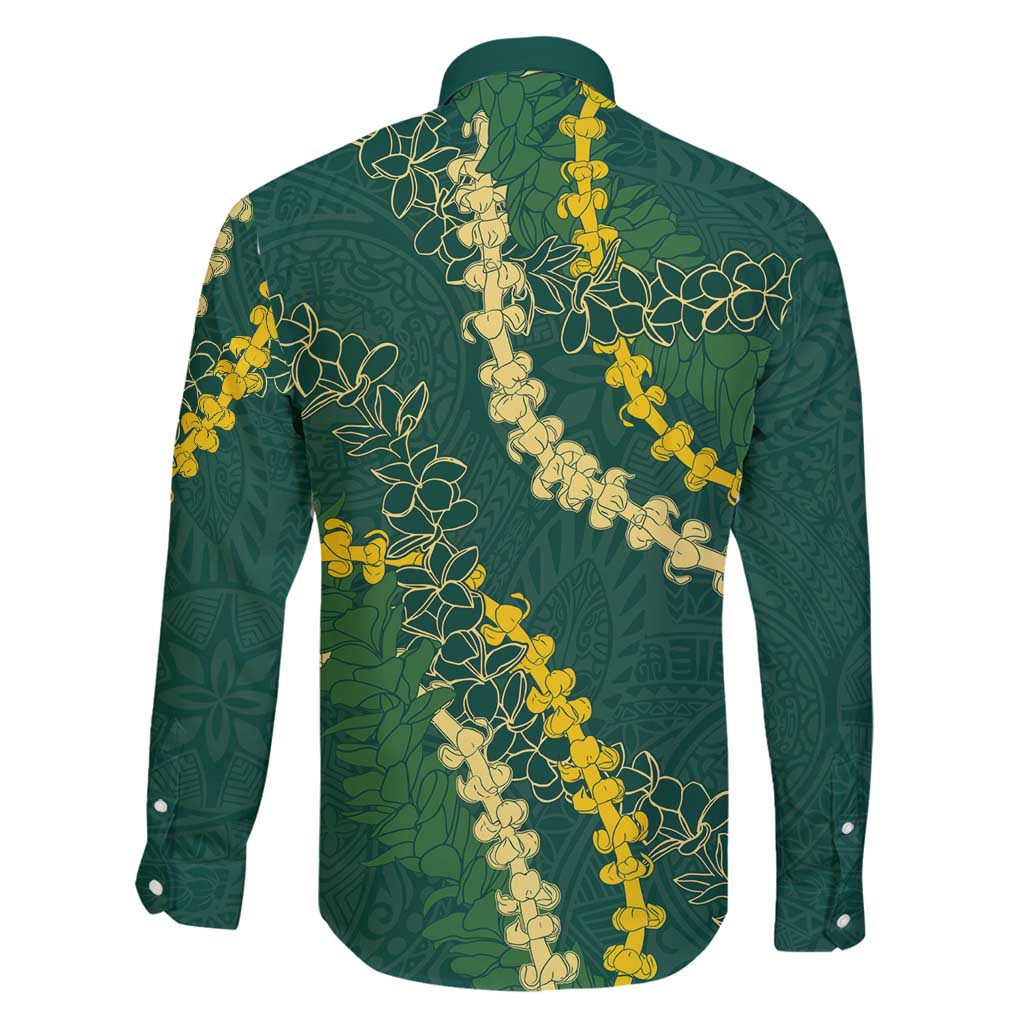 Hawaii Puakenikeni - Maile Lei Family Matching Mermaid Dress and Hawaiian Shirt Sage Green