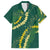 Hawaii Puakenikeni - Maile Lei Family Matching Off The Shoulder Long Sleeve Dress and Hawaiian Shirt Sage Green