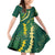 Hawaii Puakenikeni - Maile Lei Family Matching Off Shoulder Short Dress and Hawaiian Shirt Sage Green