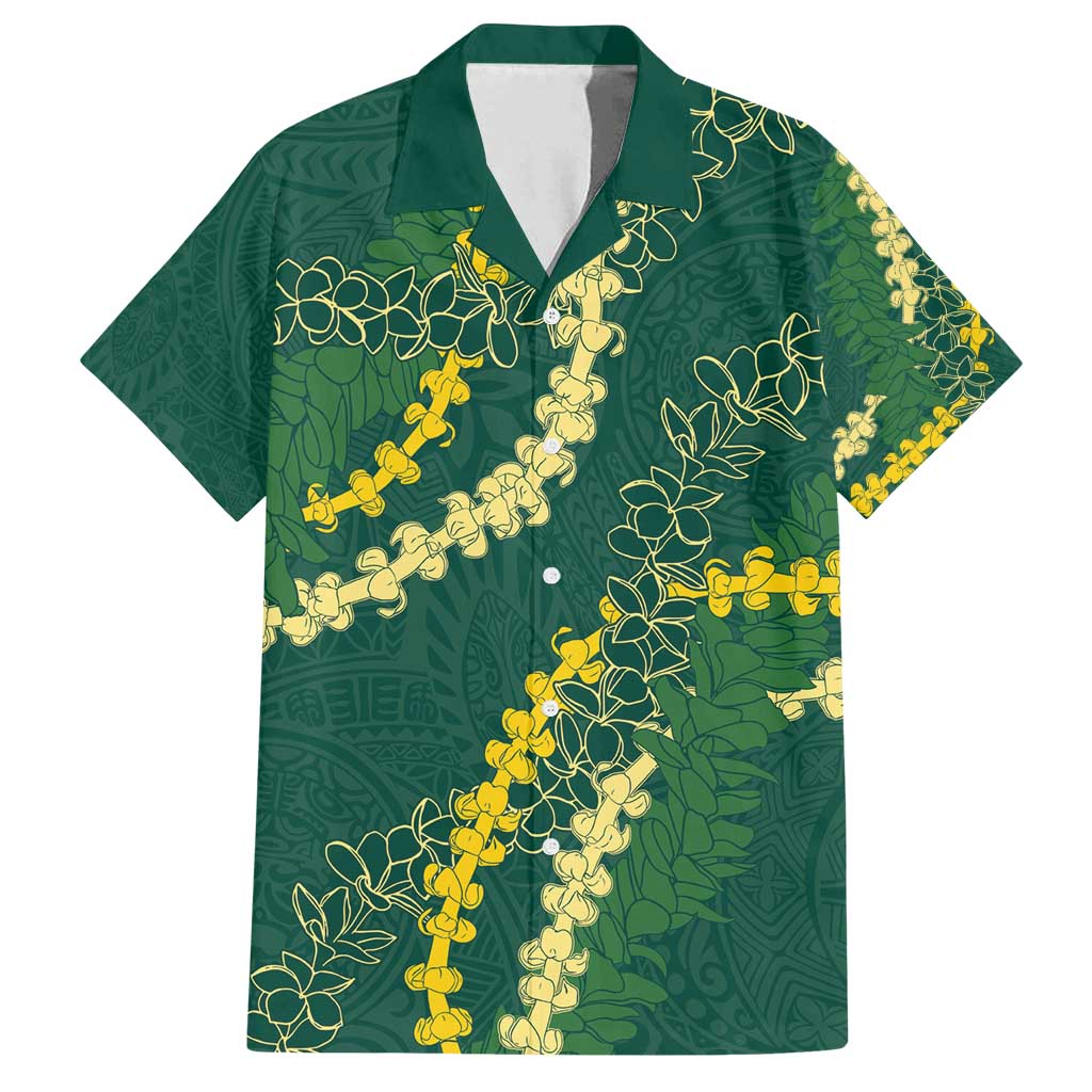 Hawaii Puakenikeni - Maile Lei Family Matching Puletasi and Hawaiian Shirt Sage Green