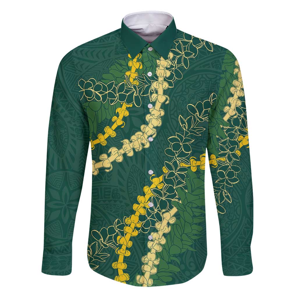 Hawaii Puakenikeni - Maile Lei Family Matching Puletasi and Hawaiian Shirt Sage Green