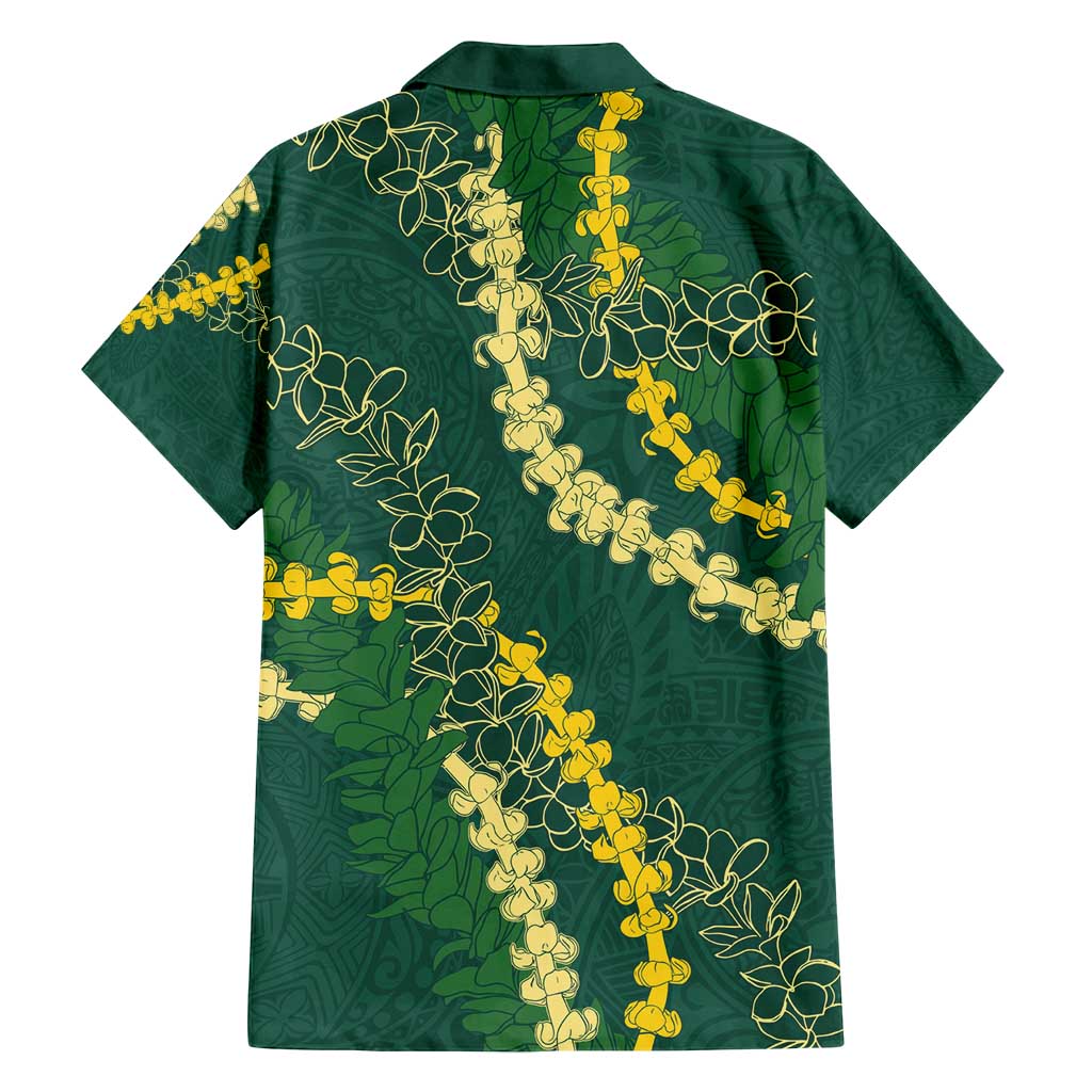 Hawaii Puakenikeni - Maile Lei Family Matching Summer Maxi Dress and Hawaiian Shirt Sage Green