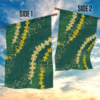 Hawaii Puakenikeni - Maile Lei Garden Flag Sage Green LT7 - Polynesian Pride