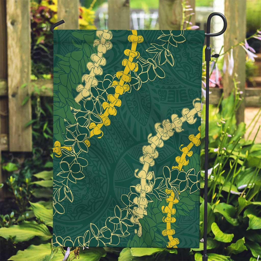 Hawaii Puakenikeni - Maile Lei Garden Flag Sage Green LT7 Garden Flag Sage Green - Polynesian Pride