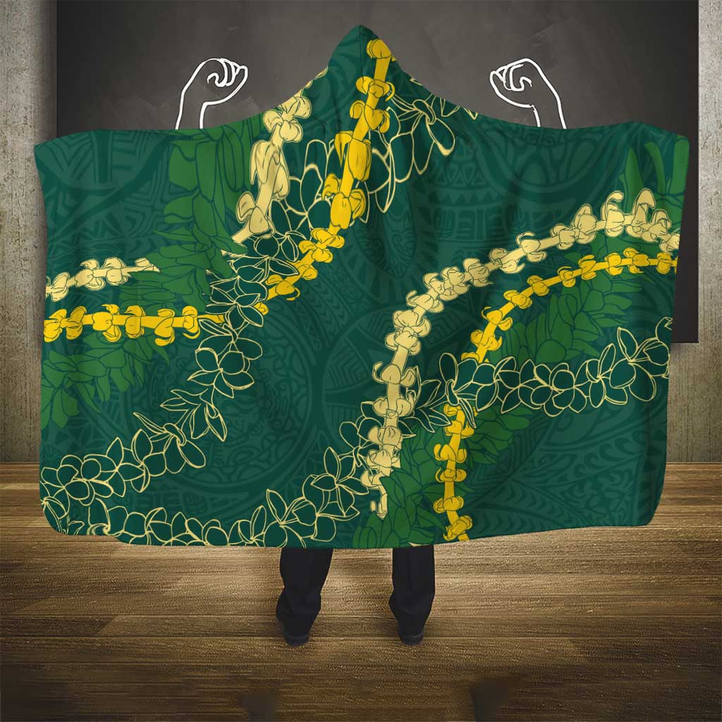 Hawaii Puakenikeni - Maile Lei Hooded Blanket Sage Green LT7 - Polynesian Pride