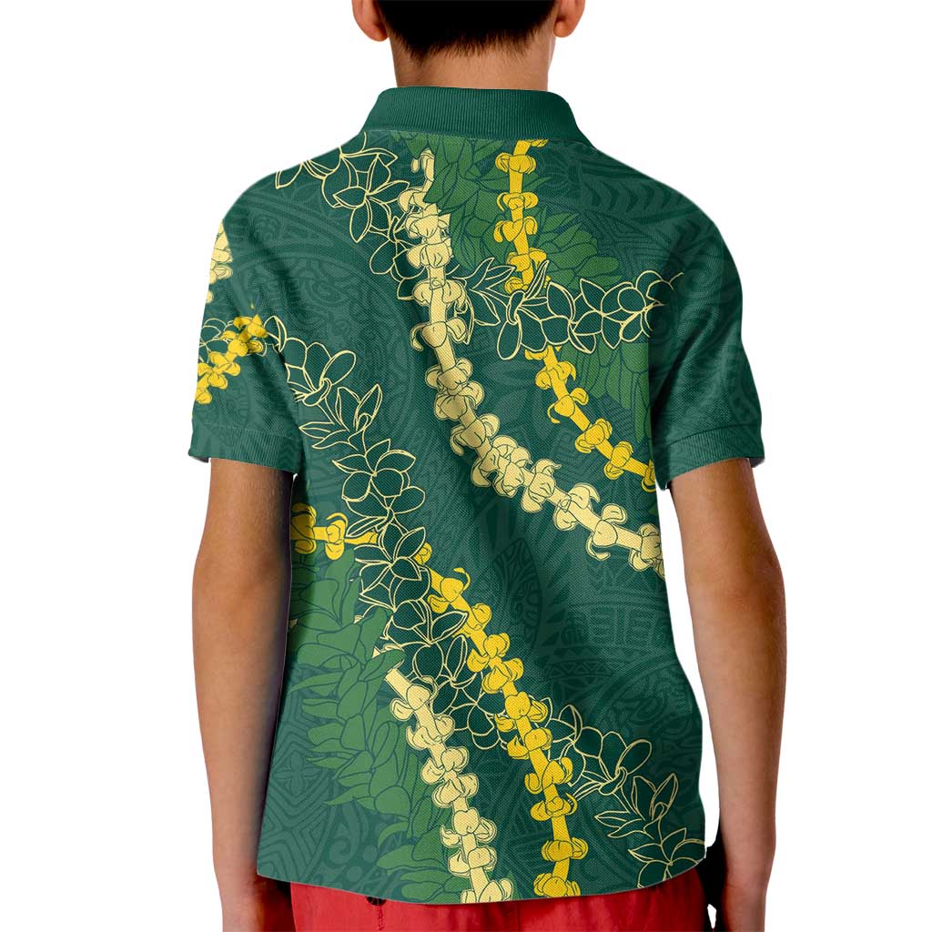 Hawaii Puakenikeni - Maile Lei Kid Polo Shirt Sage Green