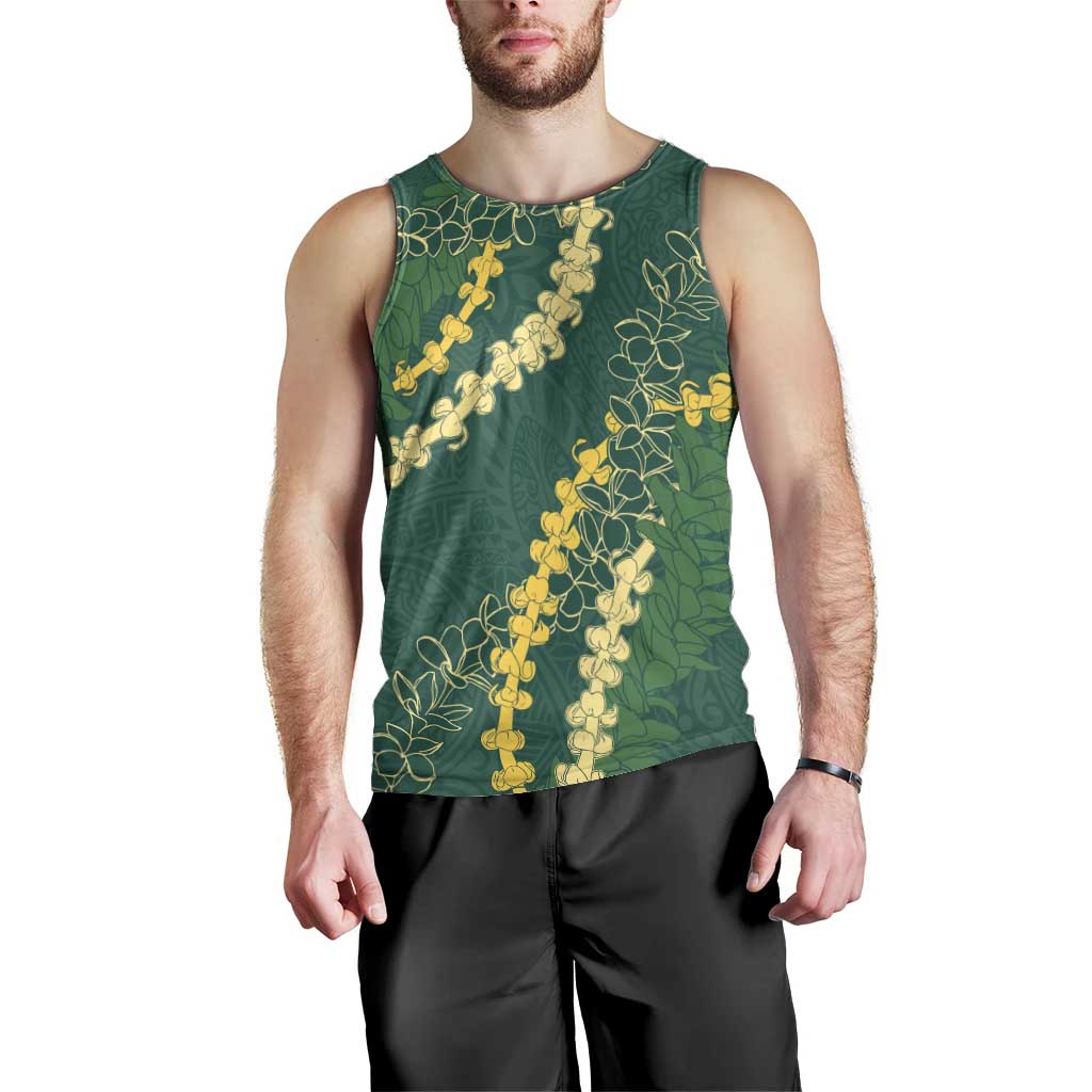 Hawaii Puakenikeni - Maile Lei Men Tank Top Sage Green LT7 - Polynesian Pride