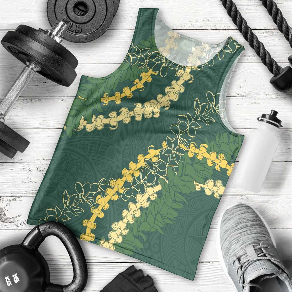 Hawaii Puakenikeni - Maile Lei Men Tank Top Sage Green LT7 - Polynesian Pride
