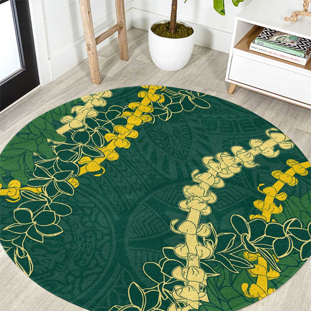 Hawaii Puakenikeni - Maile Lei Round Carpet Sage Green