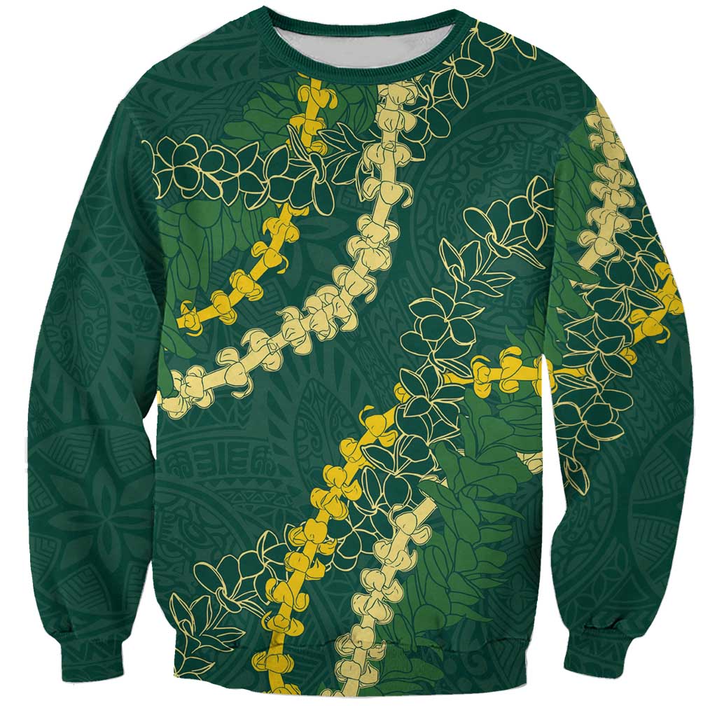 Hawaii Puakenikeni - Maile Lei Sweatshirt Sage Green LT7 Unisex Sage Green - Polynesian Pride