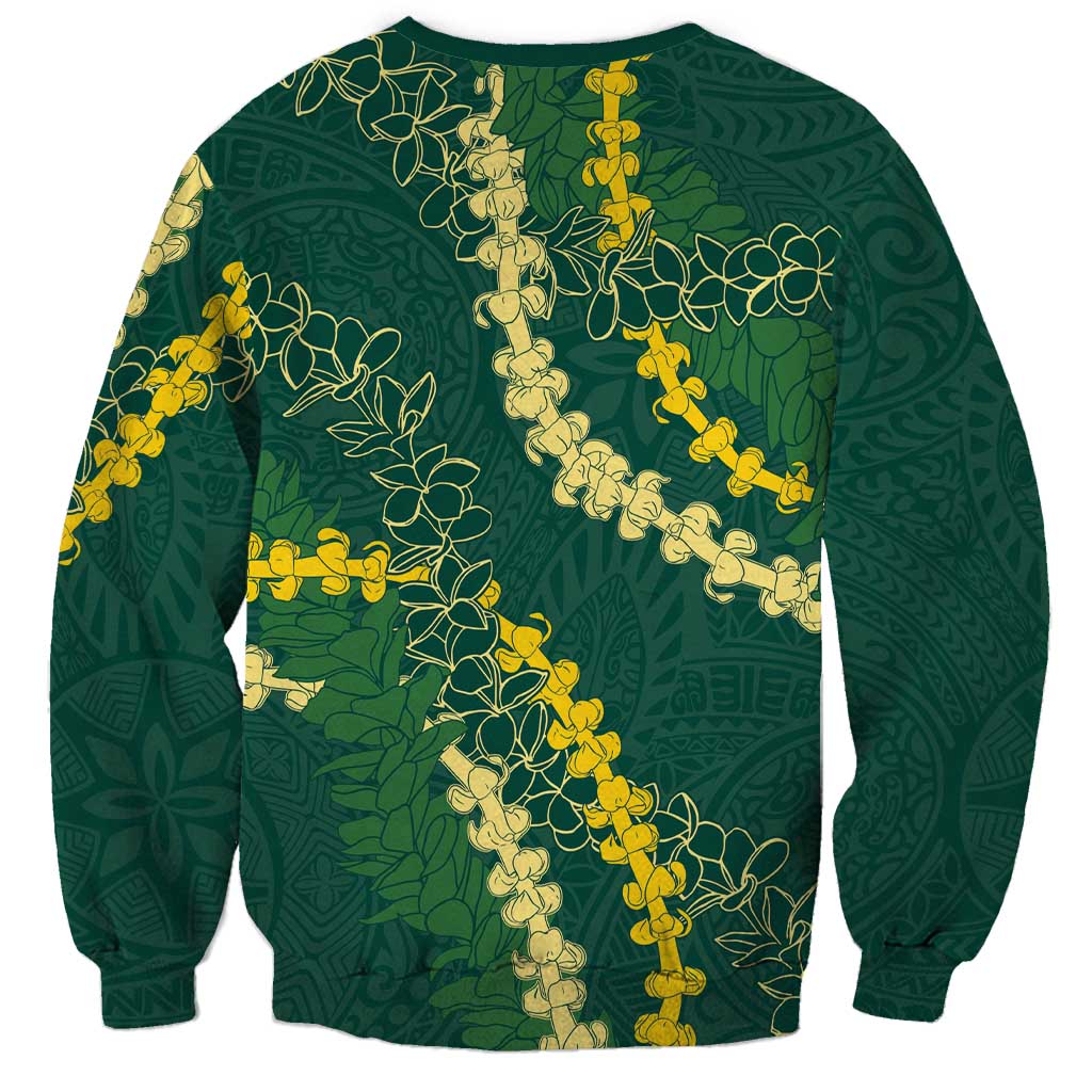 Hawaii Puakenikeni - Maile Lei Sweatshirt Sage Green LT7 - Polynesian Pride