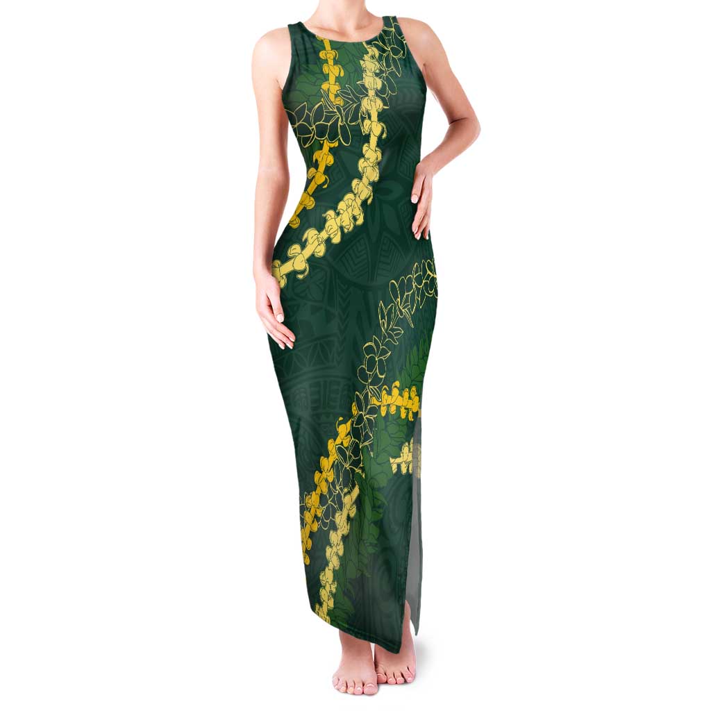 Hawaii Puakenikeni - Maile Lei Tank Maxi Dress Sage Green LT7 Women Sage Green - Polynesian Pride
