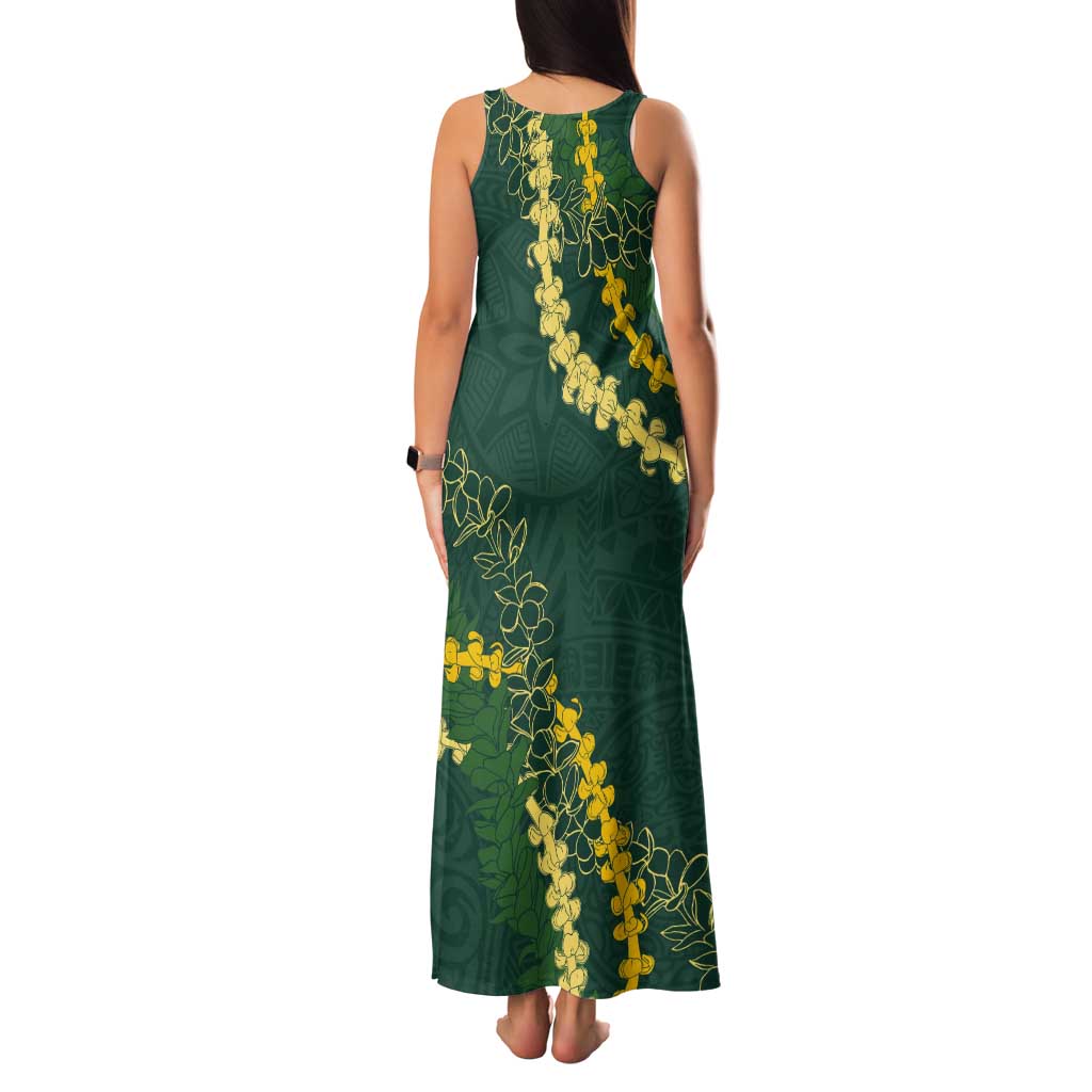 Hawaii Puakenikeni - Maile Lei Tank Maxi Dress Sage Green LT7 - Polynesian Pride