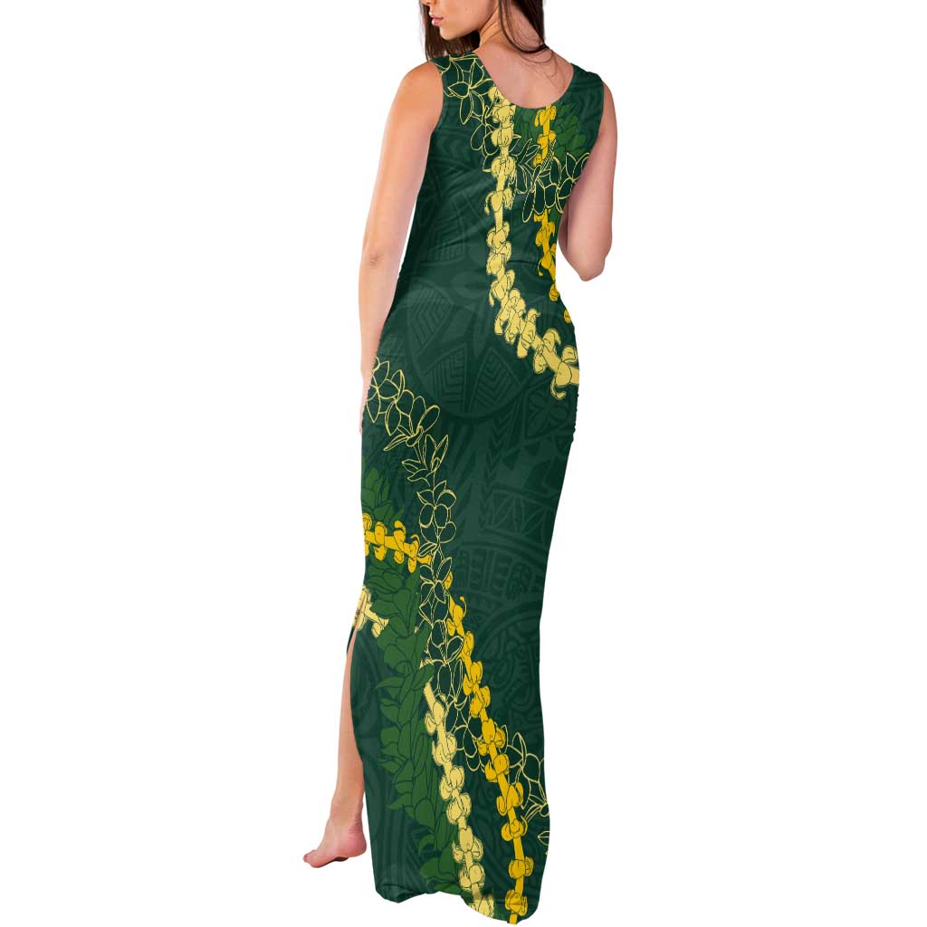 Hawaii Puakenikeni - Maile Lei Tank Maxi Dress Sage Green LT7 - Polynesian Pride