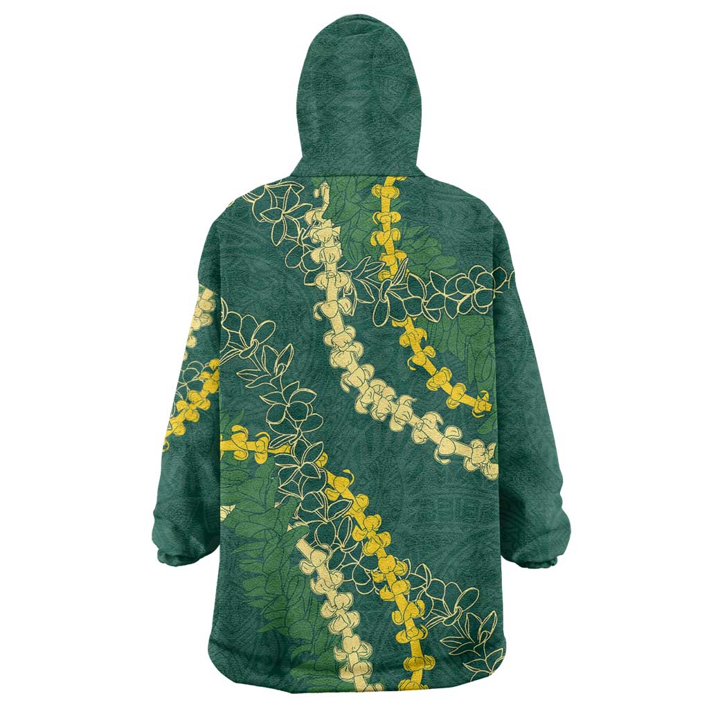 Hawaii Puakenikeni - Maile Lei Wearable Blanket Hoodie Sage Green LT7 - Polynesian Pride