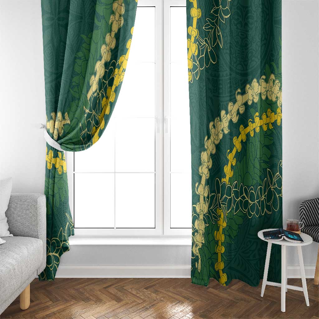 Hawaii Puakenikeni - Maile Lei Window Curtain Sage Green LT7 - Polynesian Pride
