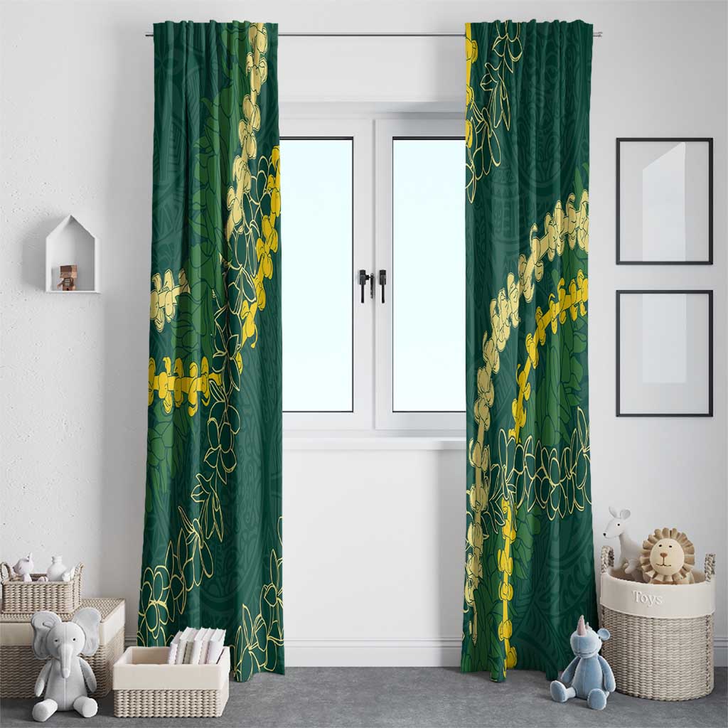 Hawaii Puakenikeni - Maile Lei Window Curtain Sage Green LT7 - Polynesian Pride