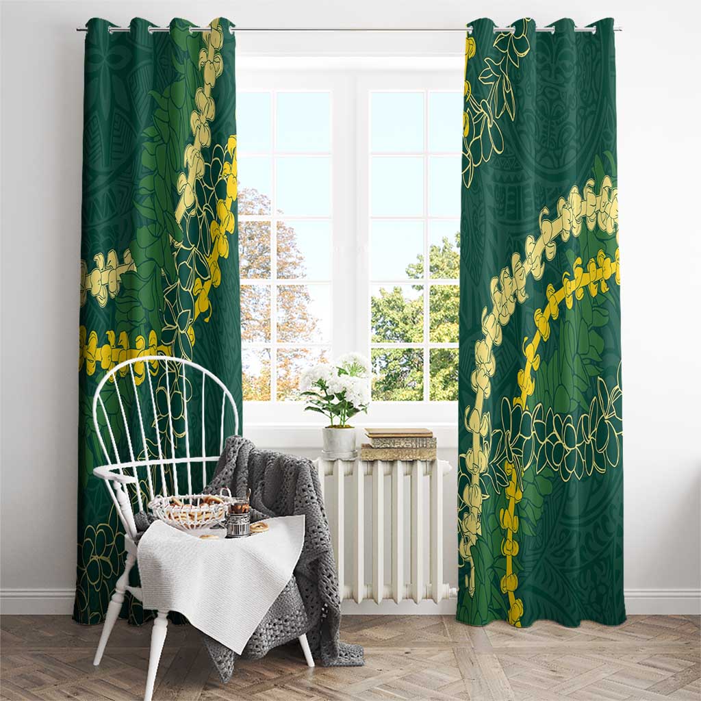 Hawaii Puakenikeni - Maile Lei Window Curtain Sage Green LT7 - Polynesian Pride