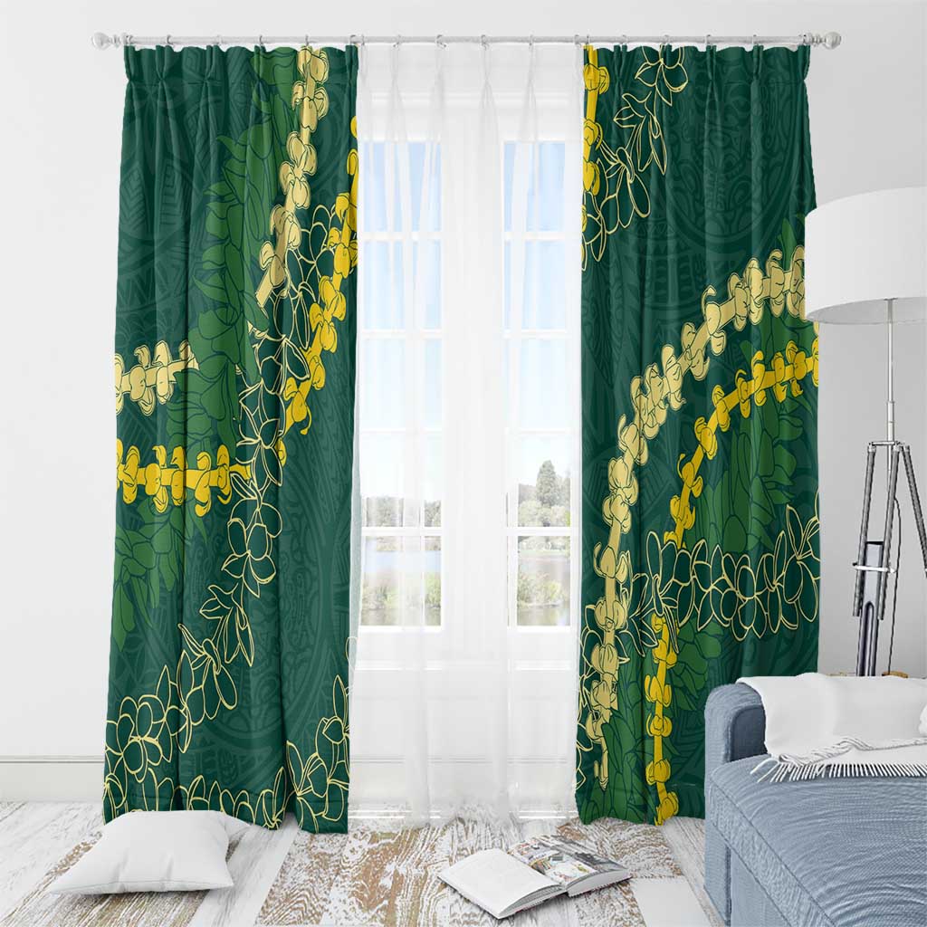 Hawaii Puakenikeni - Maile Lei Window Curtain Sage Green LT7 - Polynesian Pride