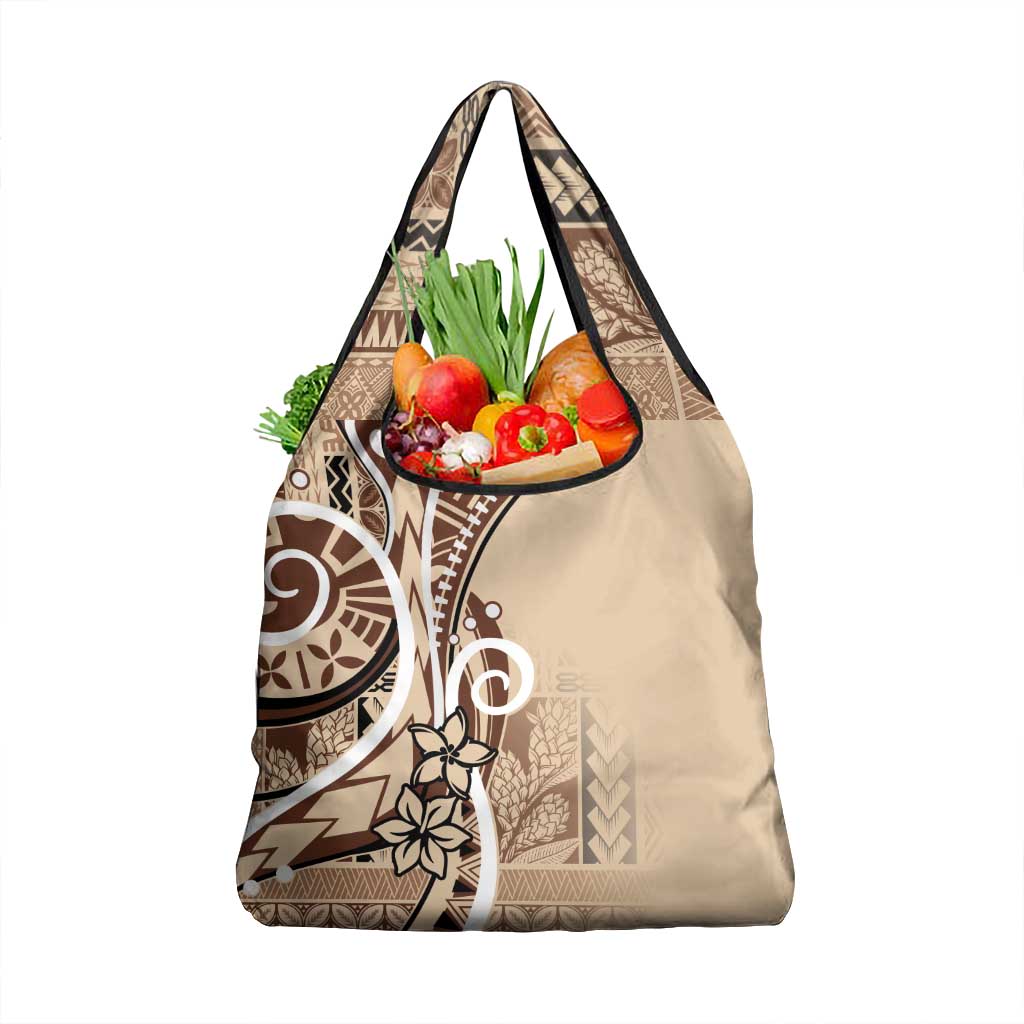 Samoa Siapo Classic Motif Grocery Bag Manuia le tutoatasi o Samoa Independence LT7 1-pack One Size Beige - Polynesian Pride