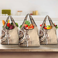 Samoa Siapo Classic Motif Grocery Bag Manuia le tutoatasi o Samoa Independence LT7 3-pack One Size Beige - Polynesian Pride