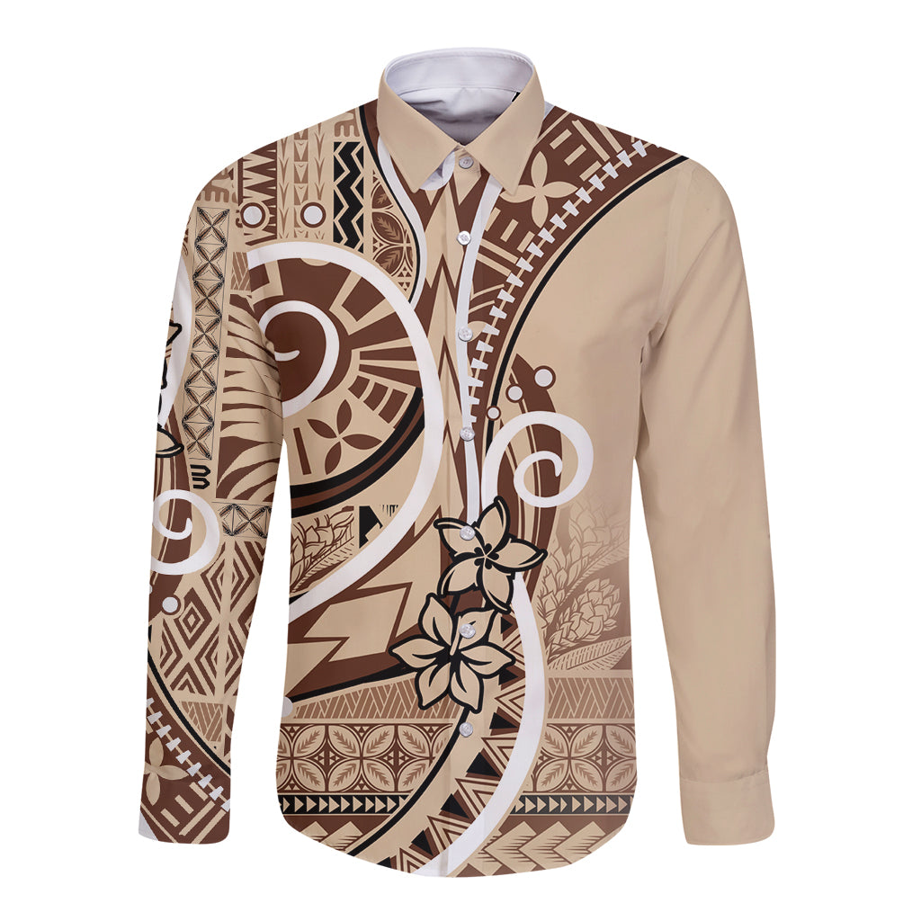 Samoa Siapo Classic Motif Long Sleeve Button Shirt Manuia le tuto’atasi o Samoa Independence