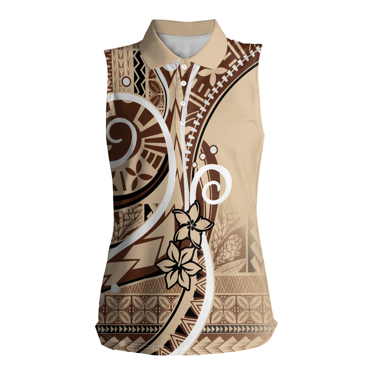 Samoa Siapo Classic Motif Women Sleeveless Polo Shirt Manuia le tuto’atasi o Samoa Independence