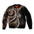 Samoa Siapo Classic Motif Bomber Jacket Manuia le tuto’atasi o Samoa Independence Black Style