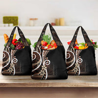 Samoa Siapo Classic Motif Grocery Bag Manuia le tutoatasi o Samoa Independence Black Style LT7 3-pack One Size Black - Polynesian Pride