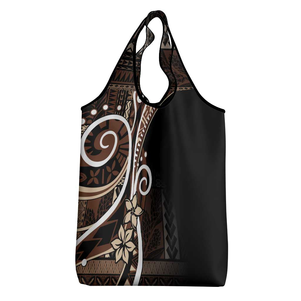 Samoa Siapo Classic Motif Grocery Bag Manuia le tutoatasi o Samoa Independence Black Style LT7 - Polynesian Pride