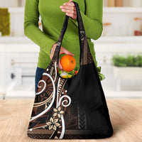 Samoa Siapo Classic Motif Grocery Bag Manuia le tutoatasi o Samoa Independence Black Style LT7 - Polynesian Pride