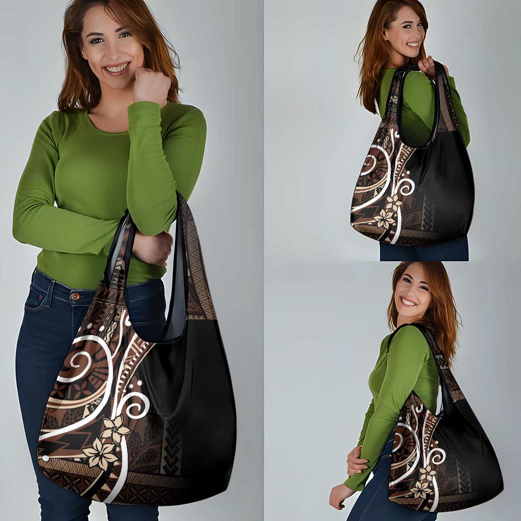 Samoa Siapo Classic Motif Grocery Bag Manuia le tutoatasi o Samoa Independence Black Style LT7 - Polynesian Pride