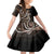 Samoa Siapo Classic Motif Kid Short Sleeve Dress Manuia le tuto’atasi o Samoa Independence Black Style