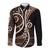 Samoa Siapo Classic Motif Long Sleeve Button Shirt Manuia le tuto’atasi o Samoa Independence Black Style