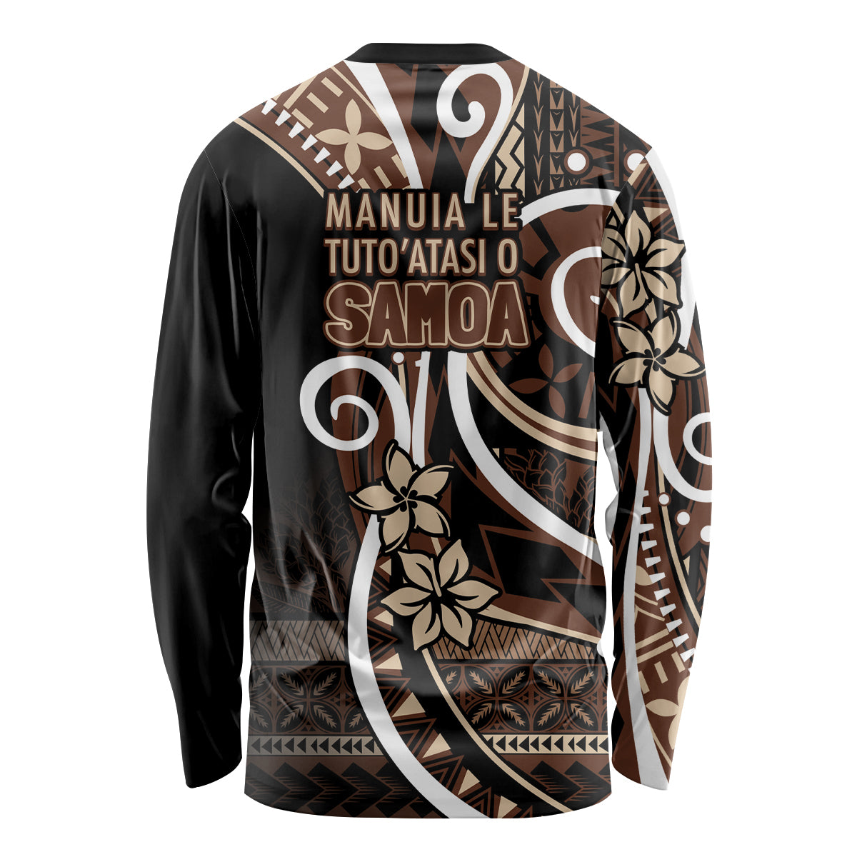Samoa Siapo Classic Motif Long Sleeve Shirt Manuia le tuto’atasi o Samoa Independence Black Style