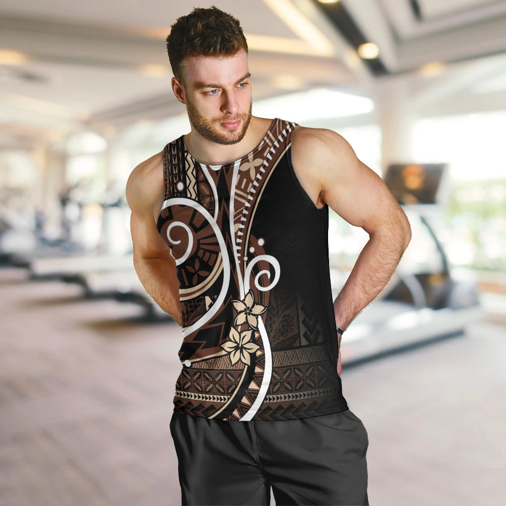 Samoa Siapo Classic Motif Men Tank Top Manuia le tuto’atasi o Samoa Independence Black Style