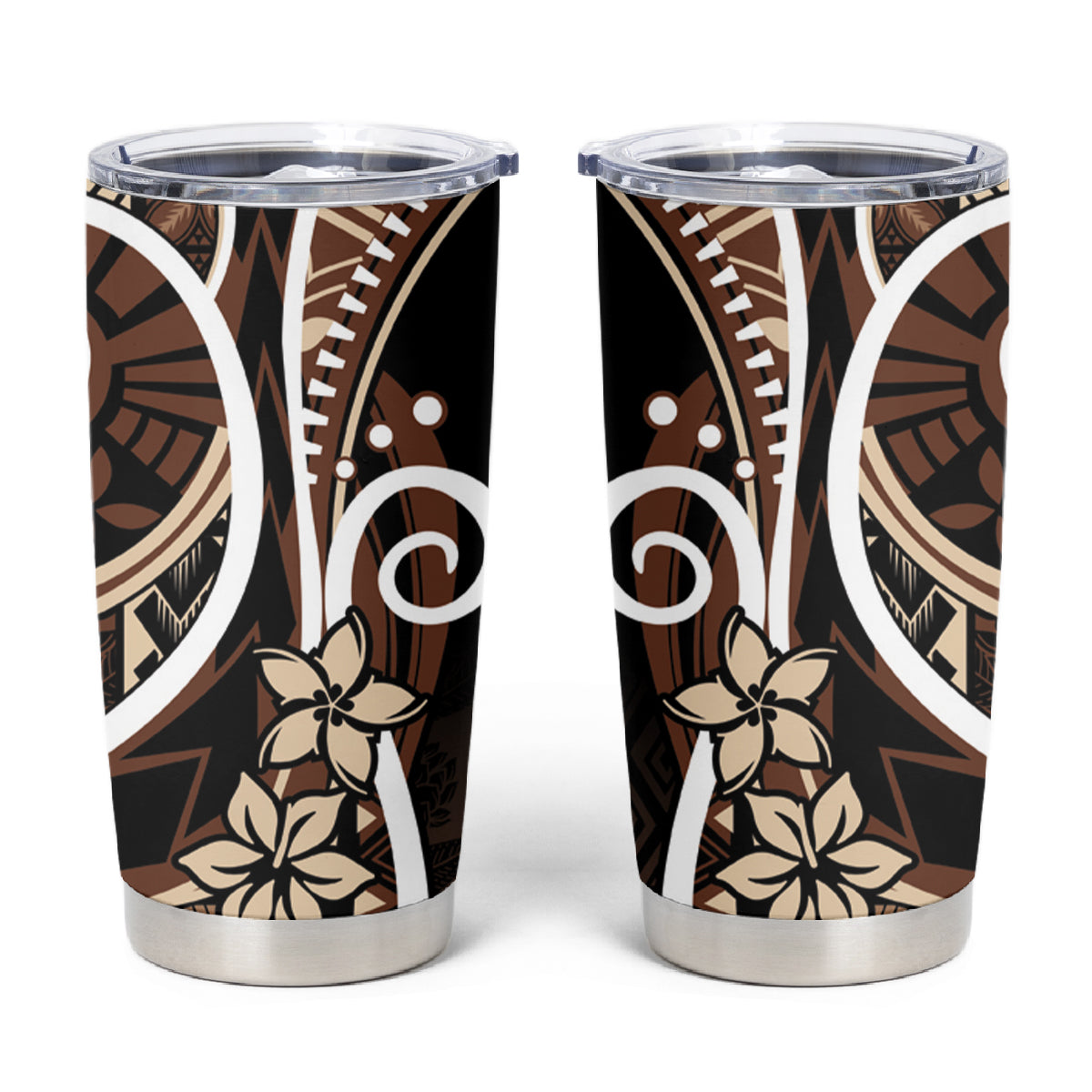 Samoa Siapo Classic Motif Tumbler Cup Manuia le tutoatasi o Samoa Independence Black Style