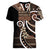 Samoa Siapo Classic Motif Women V-Neck T-Shirt Manuia le tuto’atasi o Samoa Independence Black Style