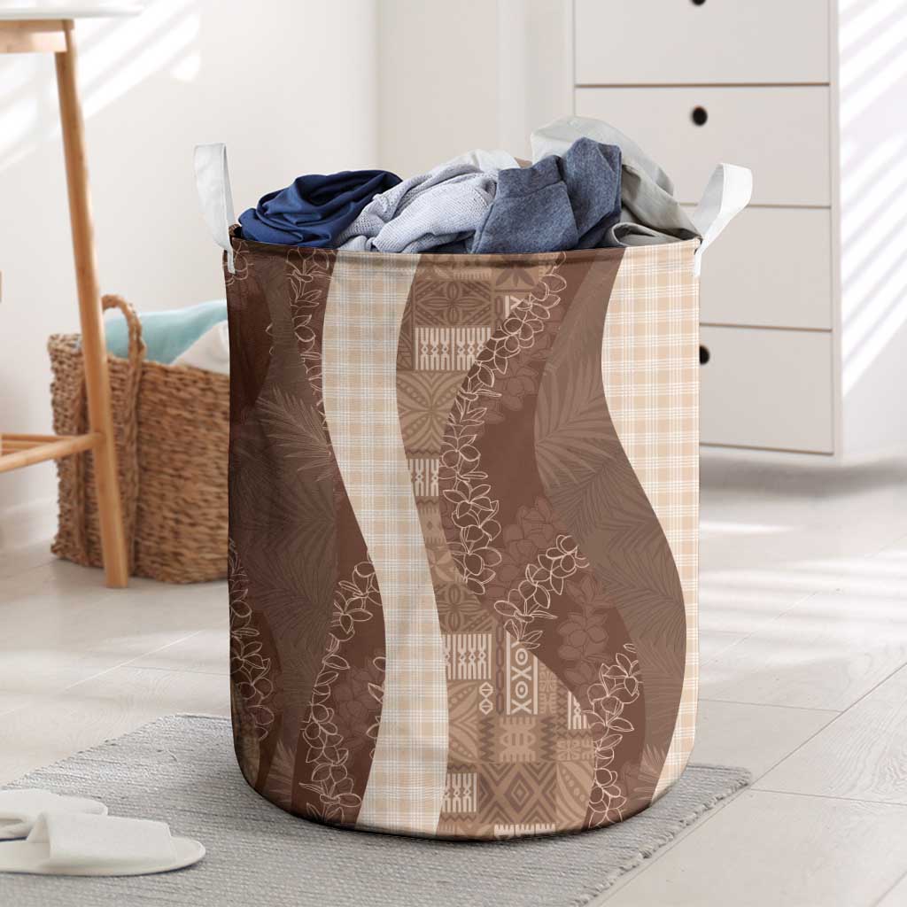 Polynesian Tribal Pattern Patchwork Picturesque Laundry Basket Mocha LT7 Mocha - Polynesian Pride